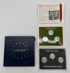 1943 Steel Cent, 1776-1976 US Bicentennial Silver Proof Set