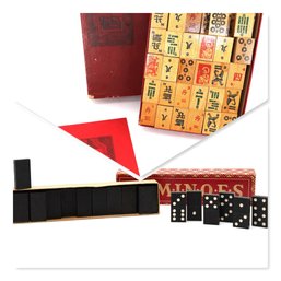 Vintage Mahjong With 144 Tiles And Box And Dominos - Shippable