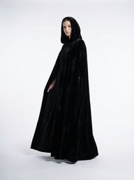 Vintage Hooded Velvet Cape - Shippable