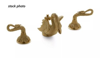 Vintage SHERYLE WAGNER Swan Gilded Faucet & Handles -shippable