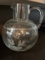 Tiffany And Co.  LOVEBIRD Crystal Pitcher - Shippable