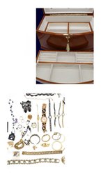 Huge Jewelry Box With A Collection Vintage Costume Jewelry -shippable