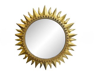 Vintage Gilded Celestial Sunburst Wall Mirror