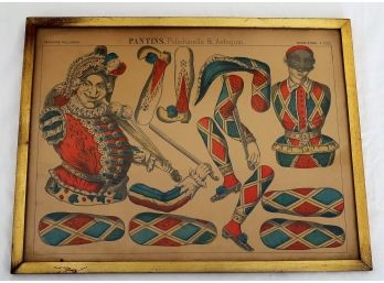 Pantins, Polichinelle & Arlequin Print D'Epinal -art Nouveau - Shippable