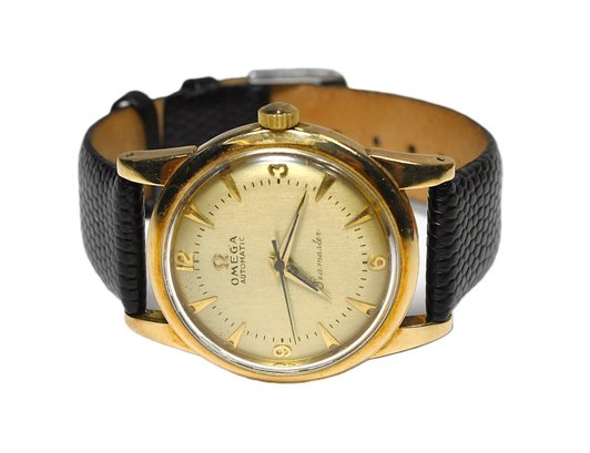 Vintage Omega Seamaster Automatic Solid 14K Gold Wristwatch C.1950s