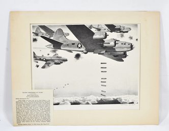 Clayton Knight (1891-1969) Signed Original Etching Flying Fortresses At Work