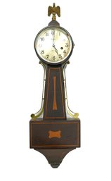 Antique Ingraham 8-Day Banjo Wall Clock With Eagle Finial