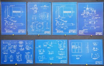 Set Of 1935 Lewis Machine Tool Co. Engineering Blueprints