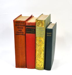 4 Vintage Hardcover Books  Doctor Zhivago, The Alps In Nature And History, Bacons Essays, Humorous Verse