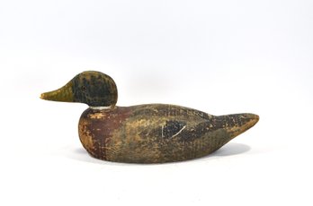 Antique Hand-Carved Wooden Duck Decoy, Hollow Body