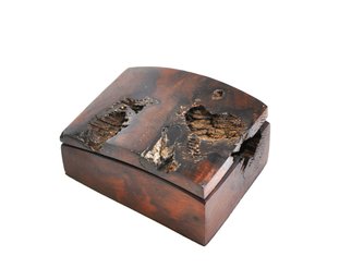 Signed Edder Handcrafted Burlwood Lidded Box