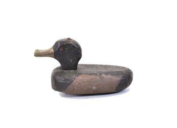 Antique Primitive Weighted Wood Blue Bill Duck Decoy