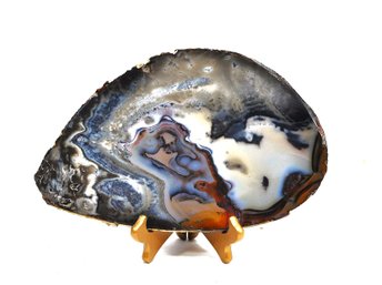 Large Polished Banded Agate Slice Display Specimen