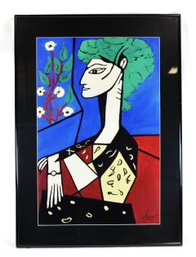 After Pablo Picasso 'Jacqueline With Flowers' - Modern Color Print, Signed