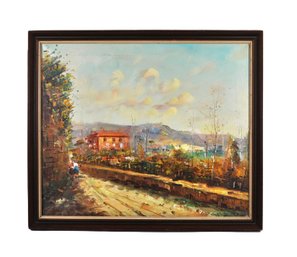 Mid-Century Impressionist Italian Landscape Oil Painting