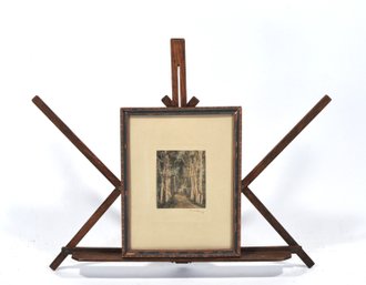 Wallace Nutting (1861-1941) Birchwood Path, Signed Color Print