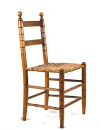 Antique Mottville Chair Works Ladder Back Chair With Woven Rush Seat