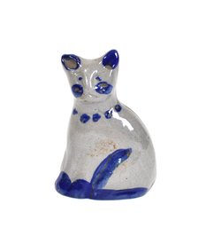 Vintage Beaumont Brothers Pottery Salt-glazed Stoneware Cat Figurine.