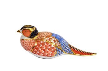 Royal Crown Derby Imari Porcelain Pheasant Bird Figurine