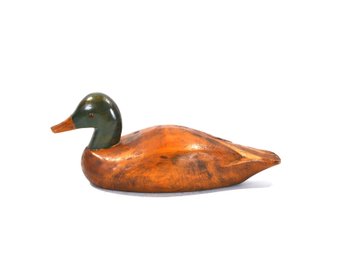 Vintage Hand-Carved Wooden Male Mallard Duck Decoy