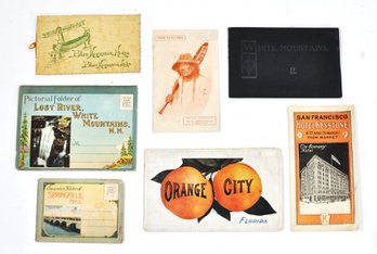 Early 20th C. Souvenir Postcard Folders - White Mountains, Springfield MA, San Francisco, Florida