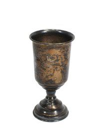 Antique Judaica Silver Kiddush Cup With Hebrew Inscription