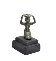 Vintage Miniature Bronze Sculpture - Kneeling Figure