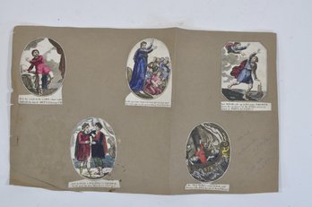 Miniature 18th-Century Biblical Engravings - Jonah Series, Hand-Colored
