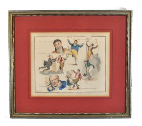 Henry Thomas Alken (1785- 1851) Hand-Colored Satirical Engraving Songs 1822