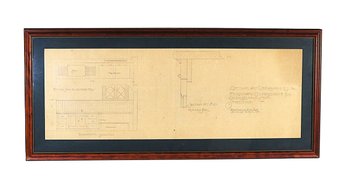 Framed Antique Architectural Pencil Drawing  Cottage At Weekapaug RI For Ferdinand Gildersleeve