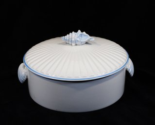 Shafford Blue Sea Shell Covered Casserole Dish  Oven-to-Table Porcelain