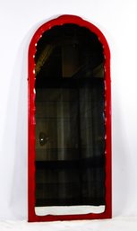 Vintage Red Arched Mirror - Converted From Swinging Dresser Mirror