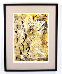 Roberta Segal (20th-21st Century)  Golden Texture Abstract Monotype, Artists Proof (1/1)