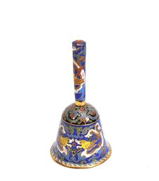 Vintage Chinese Cloisonne Enamel Dragon Hand Bell