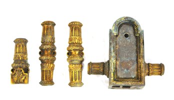 Lot Of 4 Antique Brass Clock Case Mounts  19th C.