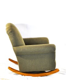 Cochrane Furniture Upholstered Rocking Chair In Olive Green Jacquard Fabric
