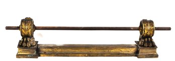 Antique 19th C. Brass Fireplace Fender With Paw Feet & Acanthus Detailing
