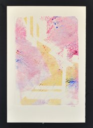 Roberta Segal (20th-21st Century) Pink & Gold Abstract Monotype Composition