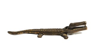 Antique Brass Alligator Nutcracker