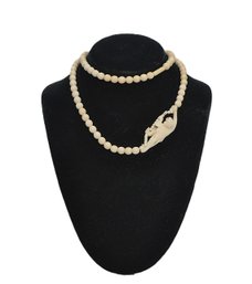 Vintage Hand-Carved Monkey Bead Necklace