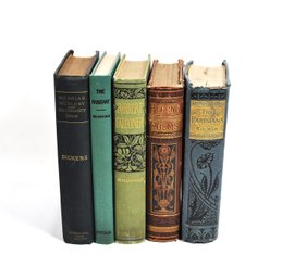 Antique Decorative Clothbound Book Lot - Dickens, Byron, Bulwer, MacDonald & Drummond