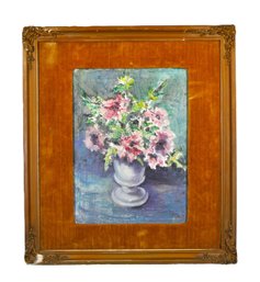 Vintage Floral Still Life Oil Painting In Ornate Gilt Frame