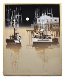 Virgil Thrasher (American, 20th Century) Bay Night - Limited Edition Color Serigraph