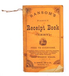 1887 Ransoms Family Receipt Book & Calendar - Buffalo, NY