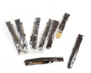Lot Of Vintage Brown Genuine Leather Watch Straps W/ Buckles
