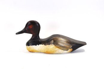 Vintage Folk Art Hand-Carved Diving Duck Decoy,  Waterfowl Carving