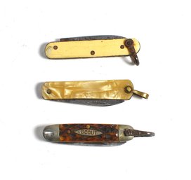 Lot 3 Vintage Miniature Folding Knifes