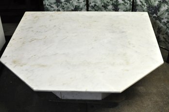 Modern Octagonal Marble Coffee Table With Pedestal Base