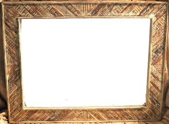 Large Rustic Carved Wood Wall Mirror 59' X 46'