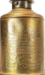 Antique French Brass Oil Lamp, Lampe Pigeon Garai Brevet